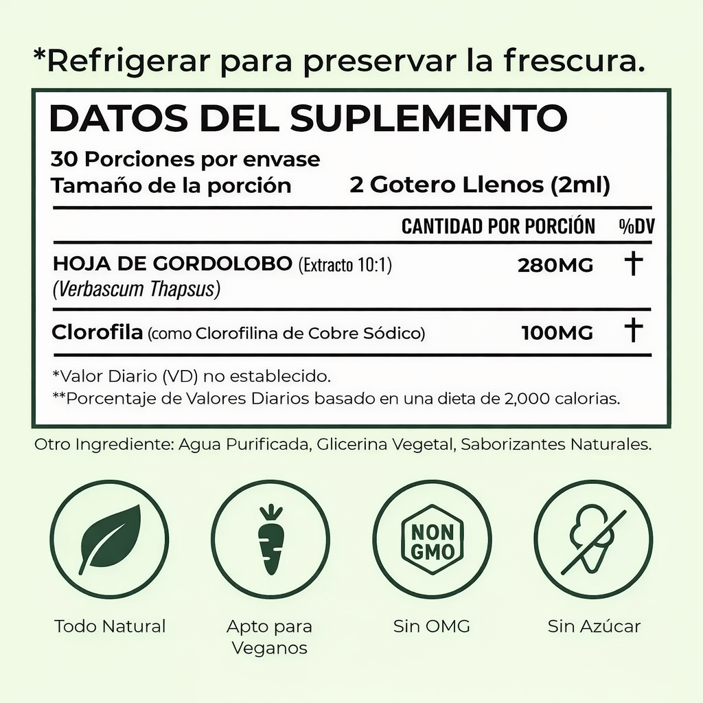 Extracto Natural de Gordolobo — Limpieza Pulmonar